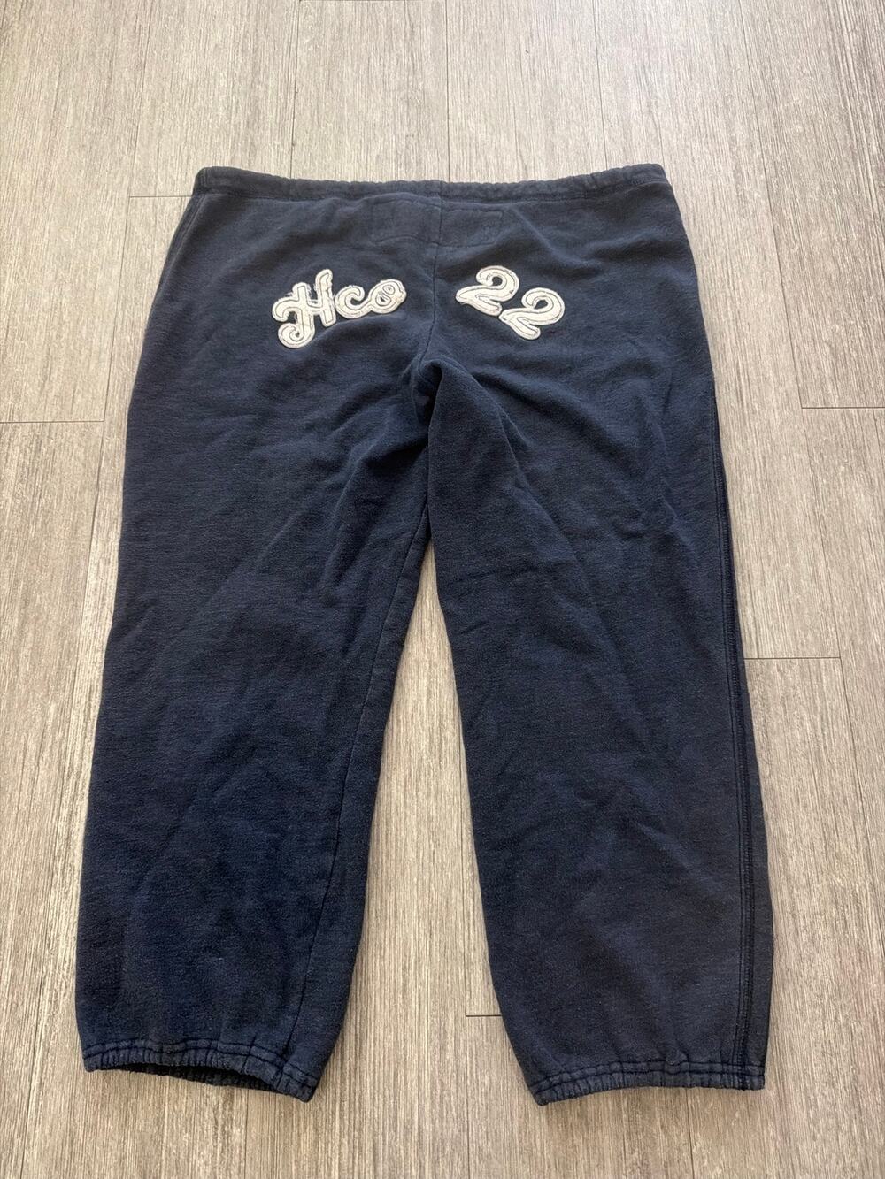Vintage Y2k Navy Blue Hollister Co. Cropped Sweatpants